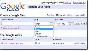 Set Up Google Alerts