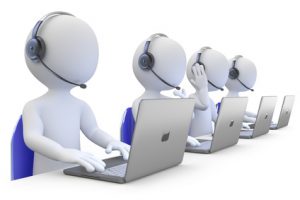 Employees working in a call center