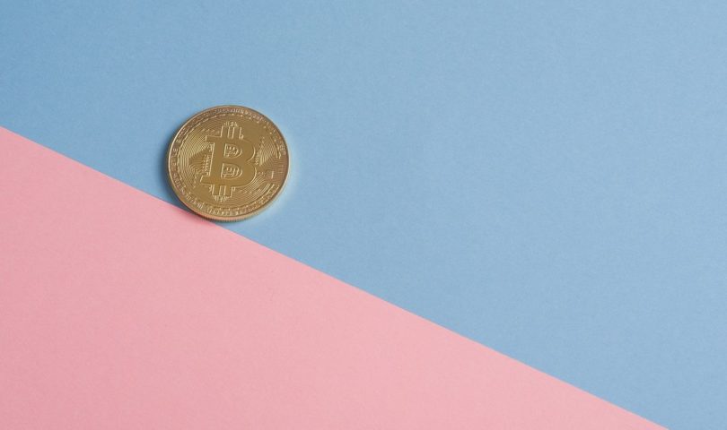 Bitcoin placed on a fabric