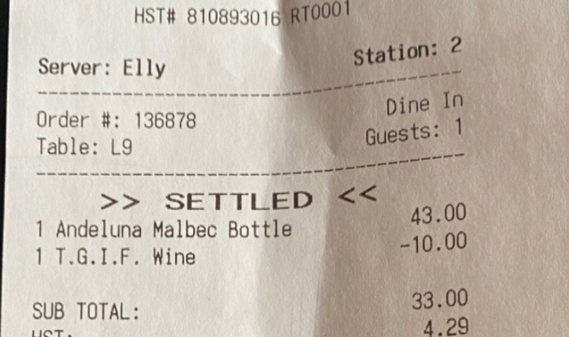 restaurant owner moved to tears by $700 tip on $43 wine bottle