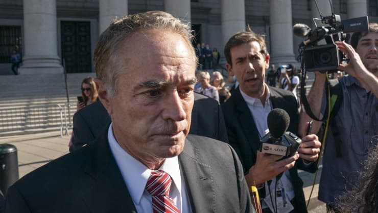 Former U.S. Rep. Chris Collins (R-NY) exits federal court on October 1, 2019 in New York City.