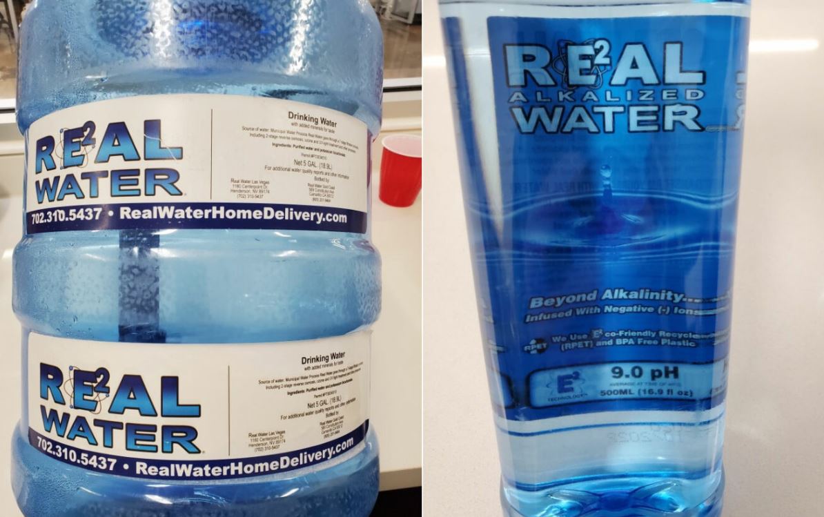 real alkalized water bottle